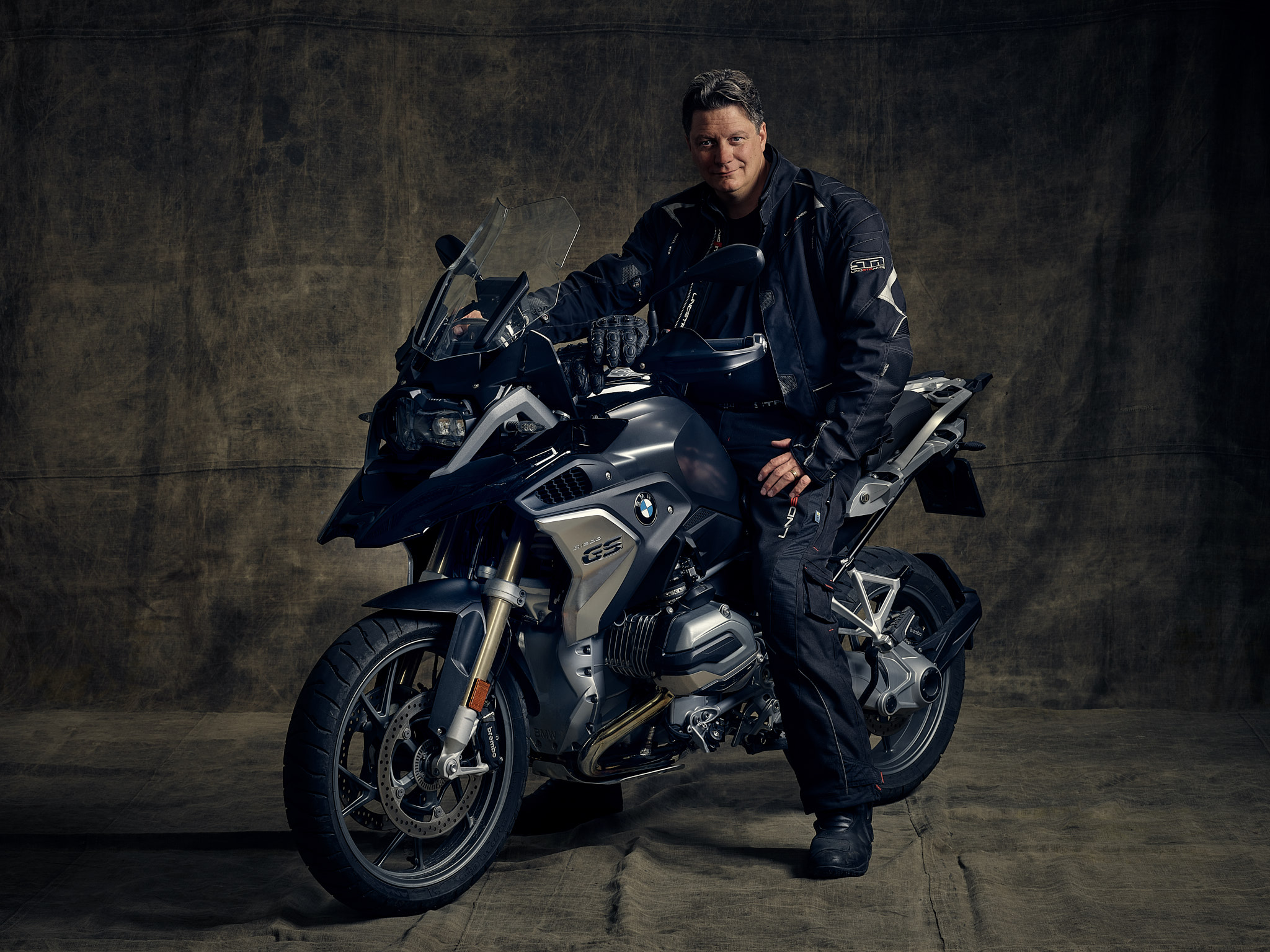 Peter Watz on a motorcycle BMW R1200GS, 2018 yearsmodel